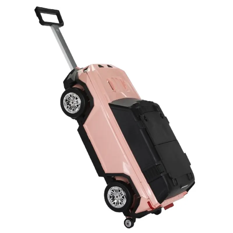 Speed 2 in 1, troller tip masinuta pentru copii cu spatiu depozitare, roti moi cauciuc EVA, maner telescopic, roz pal