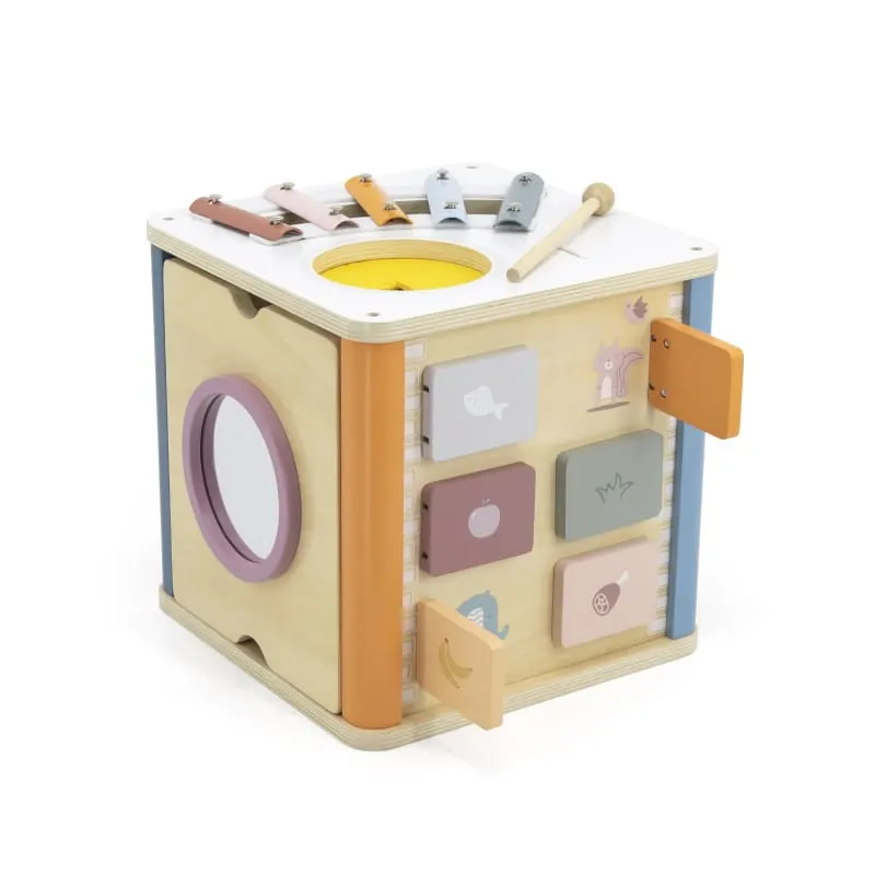 Centru activitati PolarB Viga, lemn, cuburi, tabla desen, 8 in 1, multicolor KID440984 — imaginea 2