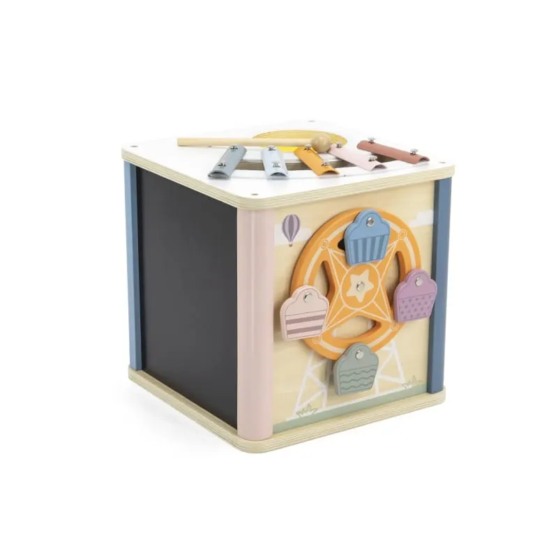 Centru activitati PolarB Viga, lemn, cuburi, tabla desen, 8 in 1, multicolor KID440984 — imaginea 3