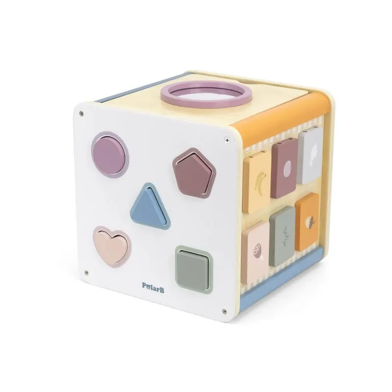 Centru activitati PolarB Viga, lemn, cuburi, tabla desen, 8 in 1, multicolor KID440984 — imaginea 4