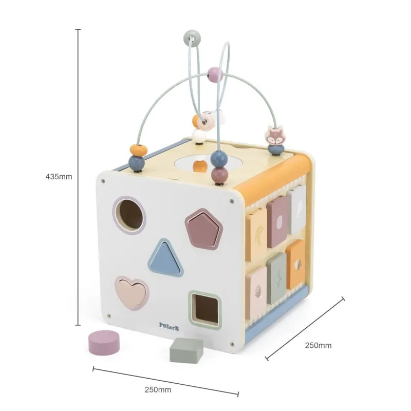 Centru activitati PolarB Viga, lemn, cuburi, tabla desen, 8 in 1, multicolor KID440984 — imaginea 5