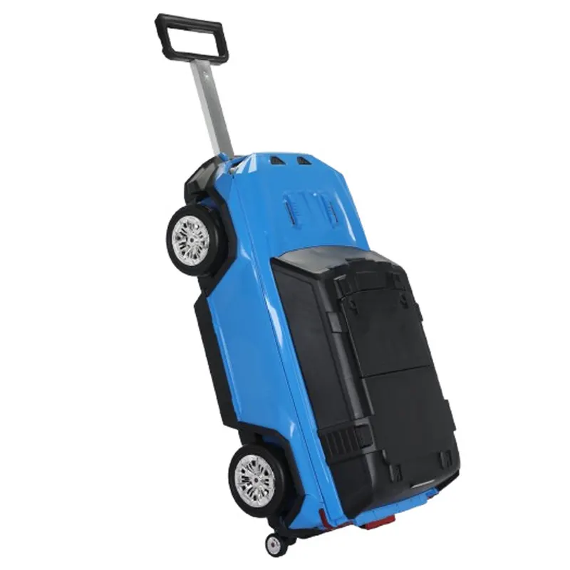 Speed 2 in 1, troller tip masinuta pentru copii cu spatiu depozitare, roti moi cauciuc EVA, maner telescopic, albastru