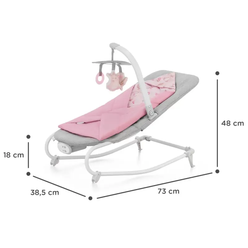 Balansoar Kinderkraft Felio2, vibratii si melodi, roz KID921096 — imaginea 3