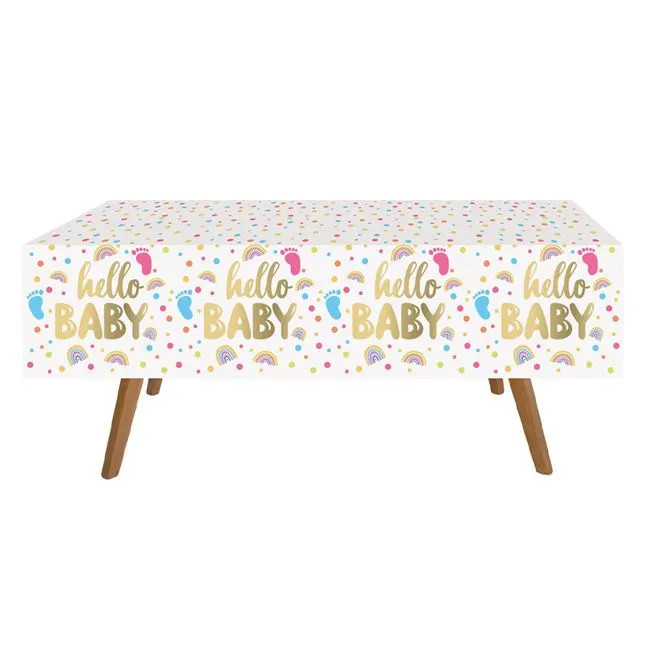 Fata de Masa din Plastic pentru Petrecere, Hello Baby 180x120cm