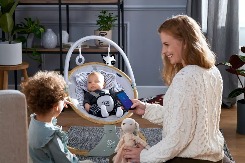 Leagan electric Kinderkraft Lumi, 2 in 1, gri KID915675 — imaginea 3