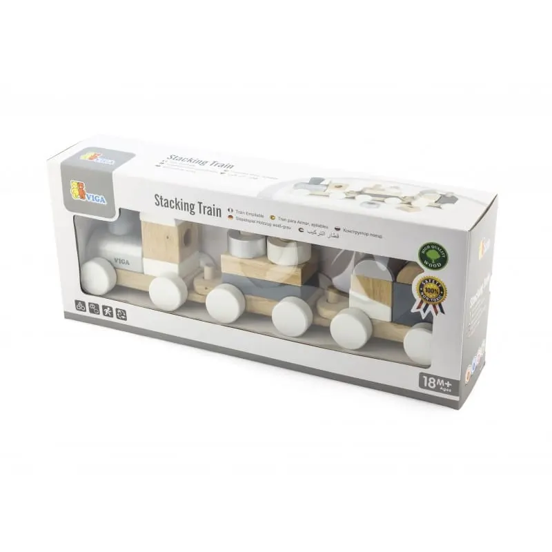 Trenulet PolarB Viga, lemn, modular, multicolor KID516116