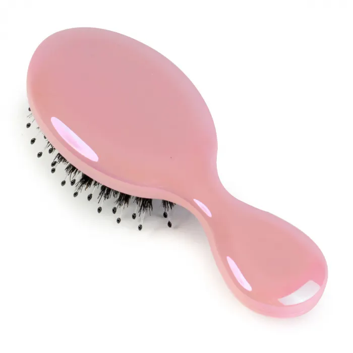 Perie cu Peri de Mistret si Peri Ionici din Nailon 17.5 cm Roz Cameleon