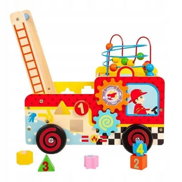 Antemergator Ecotoys, pompieri blocuri si labirint, multicolor KID065395 — imaginea 3