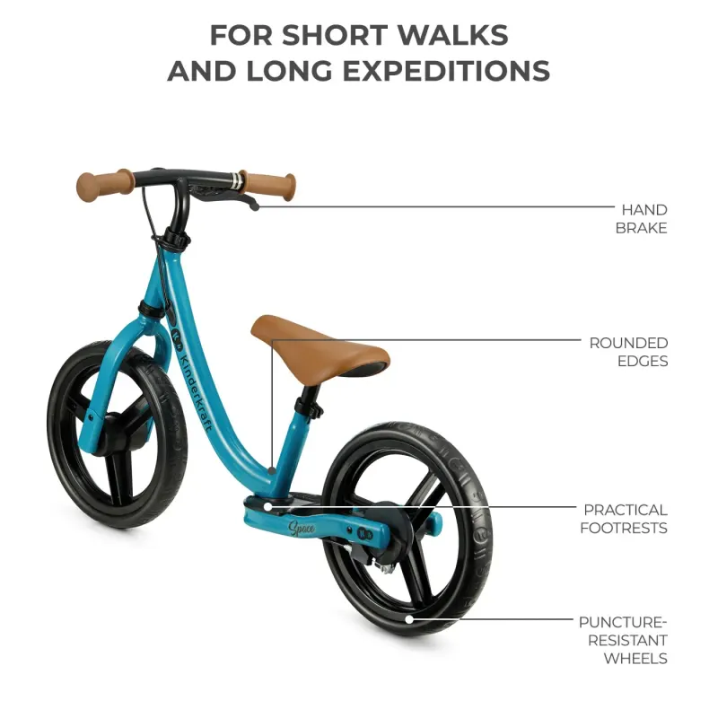 Bicicleta Kinderkraft Space, fara pedale, echilibru, albastru KID925322 — imaginea 5