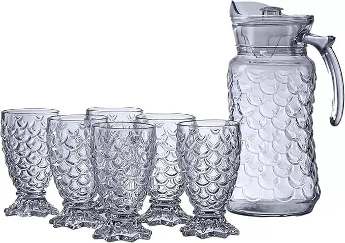 Set pentru limonada model ananas,sticla, 7 piese