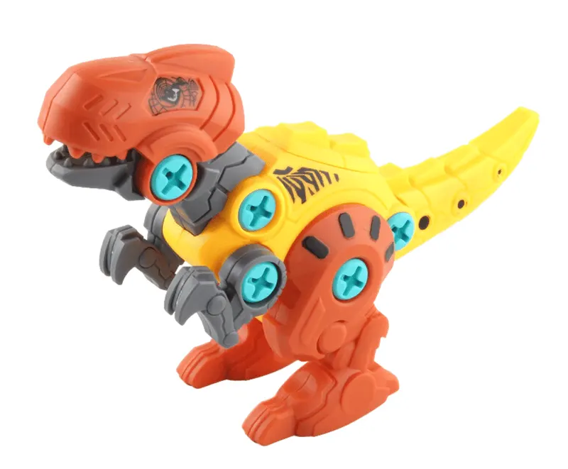 Jucarie Interactiva STEM DIY, Dinozaur de Construit, Tyrannosaurus Rex, Surubelnita Inclusa, Culori Aleatorii, 17x12x5.5 Cm, + 3 Ani