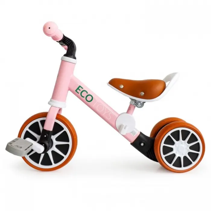 Bicicleta cu pedale Ecotoys, detasabila, roz KID068280 — imaginea 4