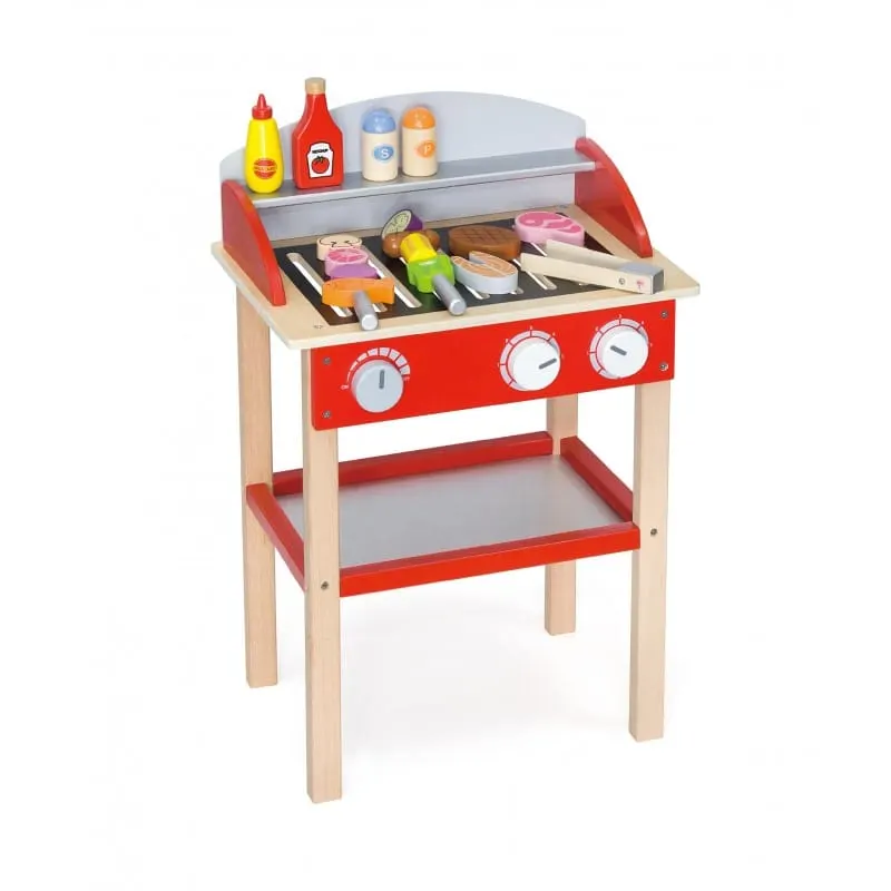 Set gratar grill Viga, lemn, cu accesorii, rosu KID509835