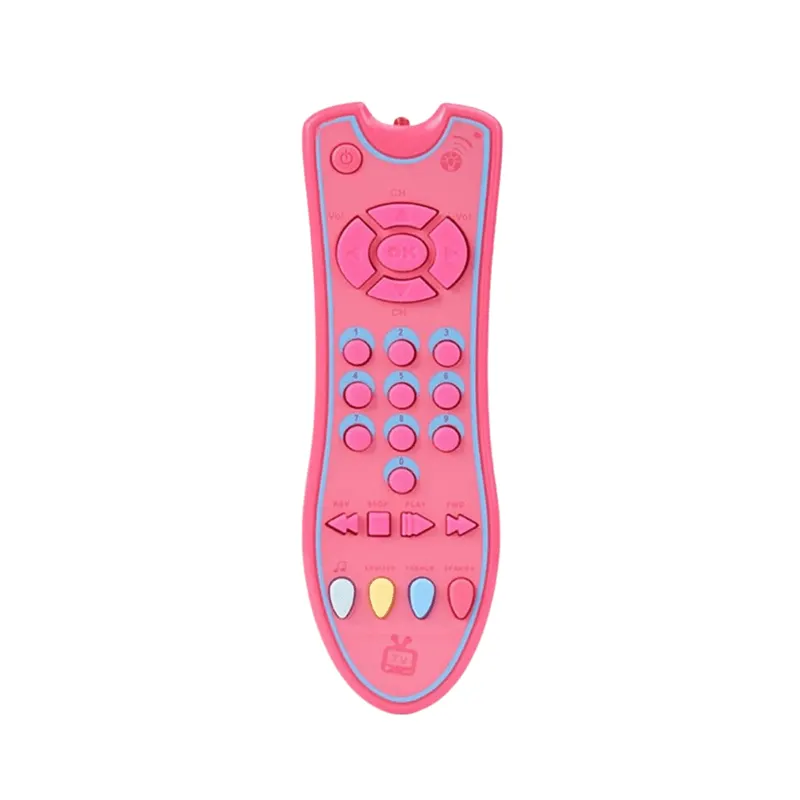 Jucarie Interactiva Telecomanda cu Sunete si Lumini, Invatarea Formelor si a Cifrelor, Roz, + 6 Luni, 18x5x3 Cm