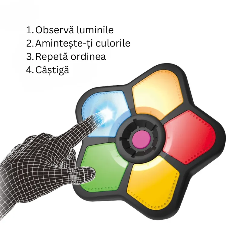 Joc Interactiv de Memorie cu Lumina si Sunet Ludiro, Stea Portabila pentru Copii +3 Ani