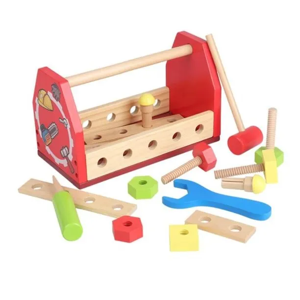 Trusa de Scule cu Maner din Lemn - 16 piese Montessori