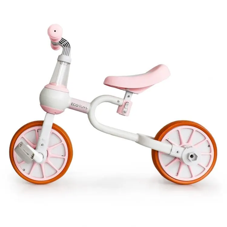 Bicicleta Ecotoys, roti ajutatoare, roz KID068266 — imaginea 4