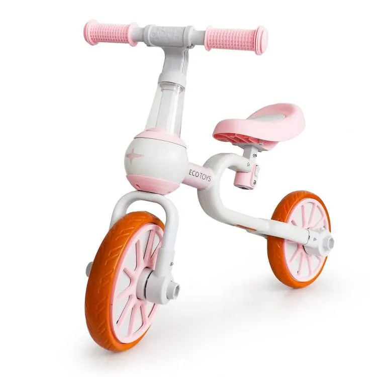 Bicicleta Ecotoys, roti ajutatoare, roz KID068266 — imaginea 5