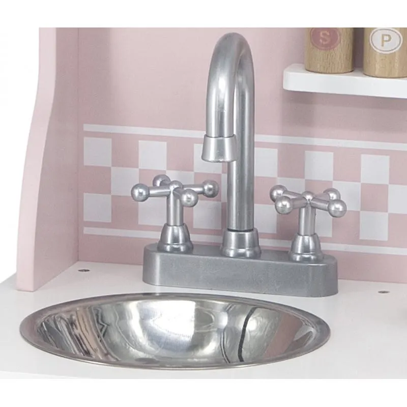 Bucatarie copii PolarB Viga, lemn, 7 accesorii, roz KID440465 — imaginea 3