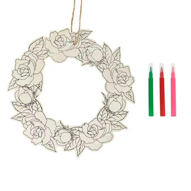 Set creativ Coronita de colorat cu 3 carioci incluse,lemn,21 cm