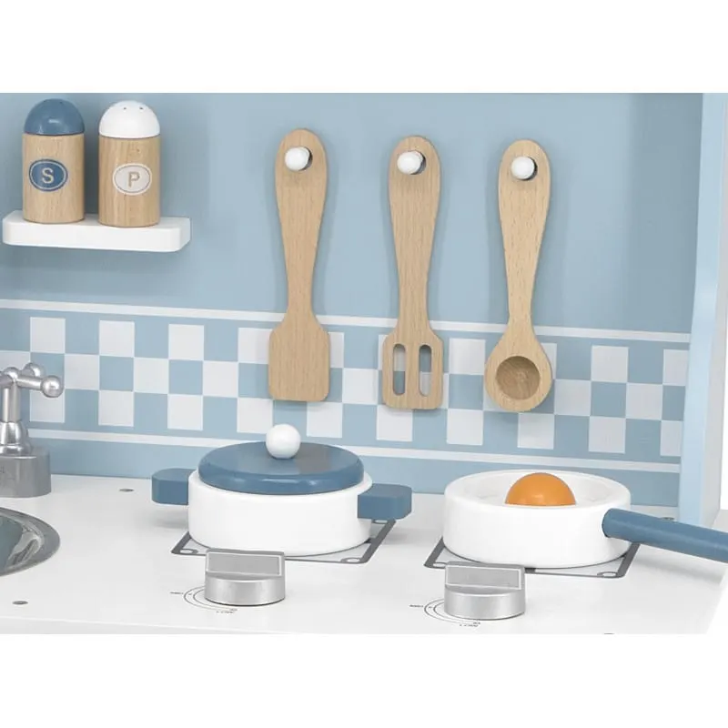Bucatarie copii PolarB Viga, lemn, 7 accesorii, albatru KID440472 — imaginea 2
