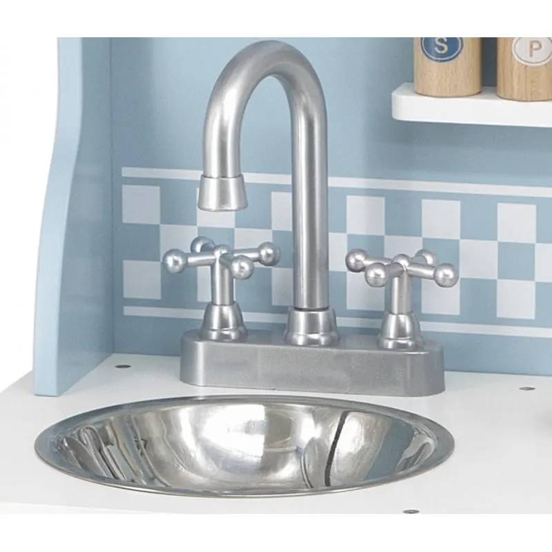 Bucatarie copii PolarB Viga, lemn, 7 accesorii, albatru KID440472 — imaginea 3