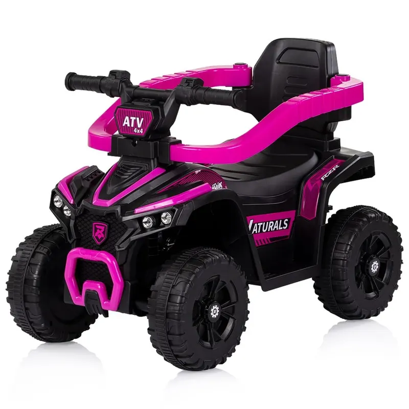 Masinuta de impins Chipolino, ATV, maner parental, lumini si sunete, roz KID002235