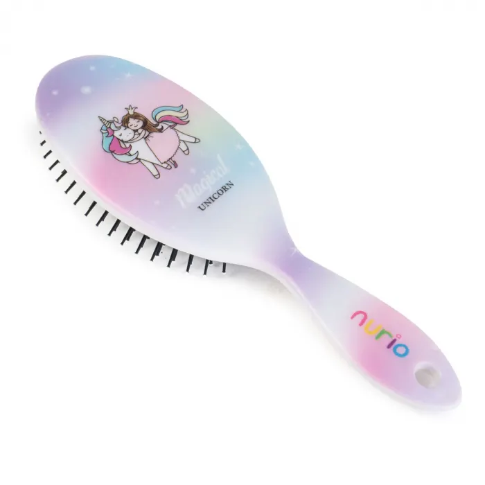 Perie de Par pentru Copii Unicorn Roz Mov 22 cm