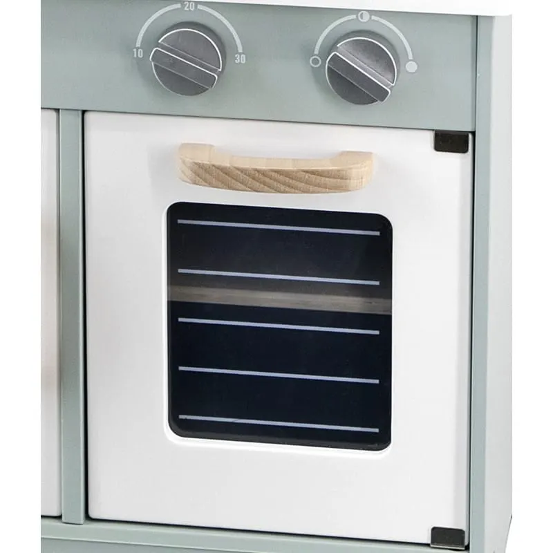 Bucatarie copii PolarB Viga, lemn, 6 accesorii, verde KID440489 — imaginea 4