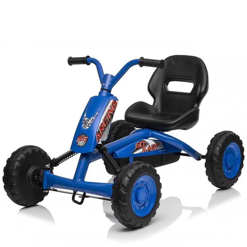 Kart cu pedale, ArcSpring, pentru copii intre 2 si 6 ani, amortizoare, albastru