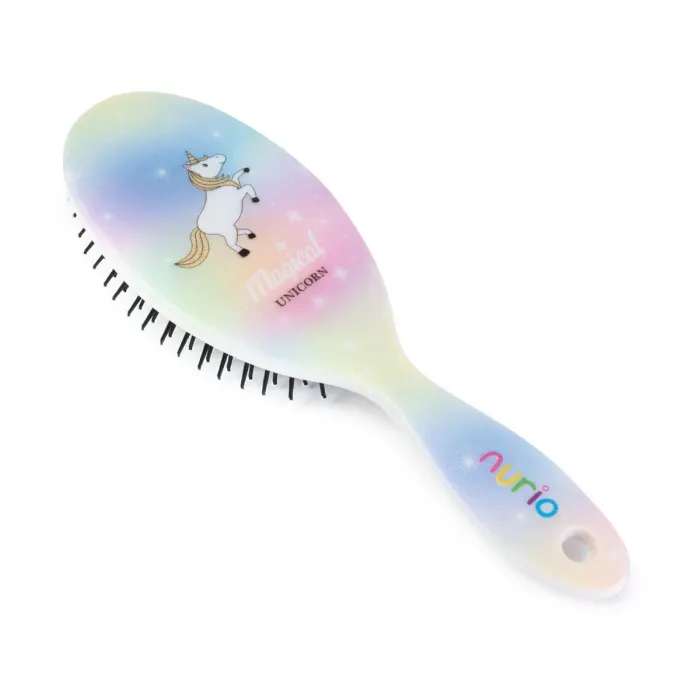 Perie de Par pentru Copii Unicorn Roz Verde 22 cm