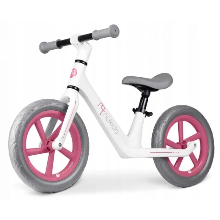 Bicicleta Nukido Light Flee, echilibru, fara pedale, roti EVA, alb/roz KID623029