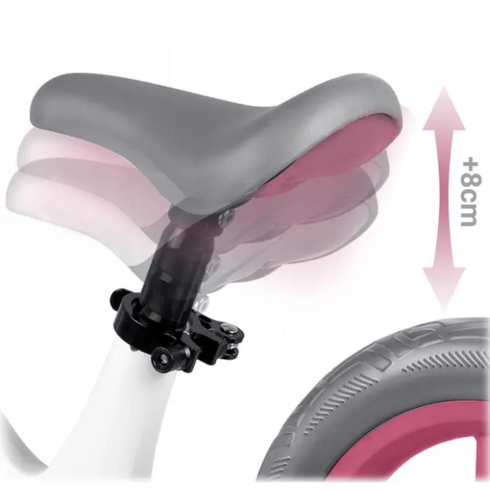 Bicicleta Nukido Light Flee, echilibru, fara pedale, roti EVA, alb/roz KID623029 — imaginea 4